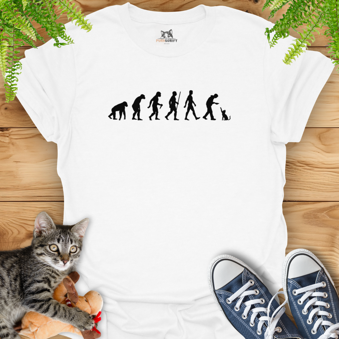 Human Evolution as Seen by Cats T-Shirt