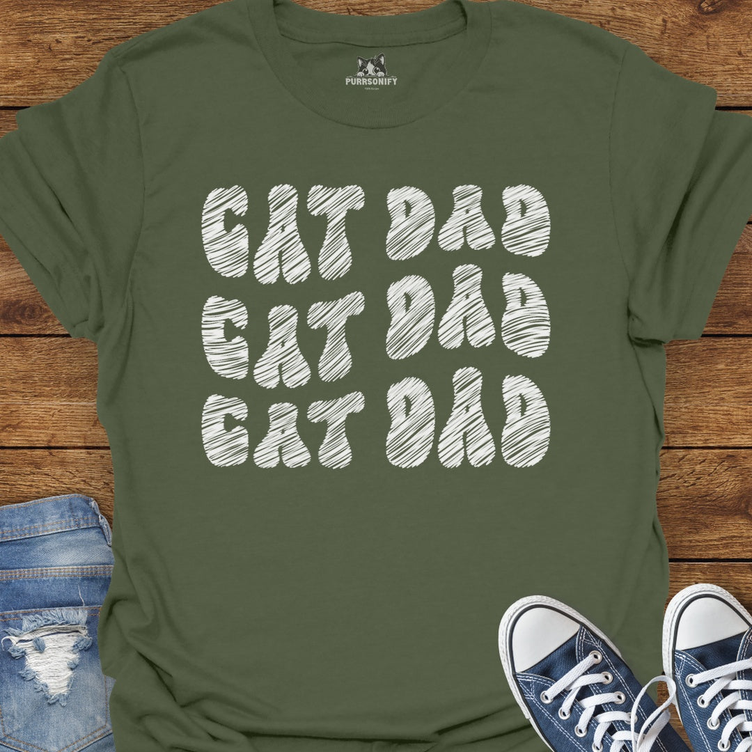 Cat Dad Repeat T-Shirt