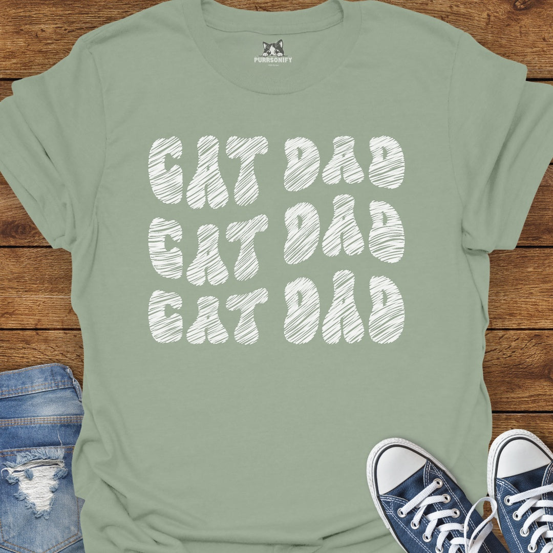 Cat Dad Repeat T-Shirt