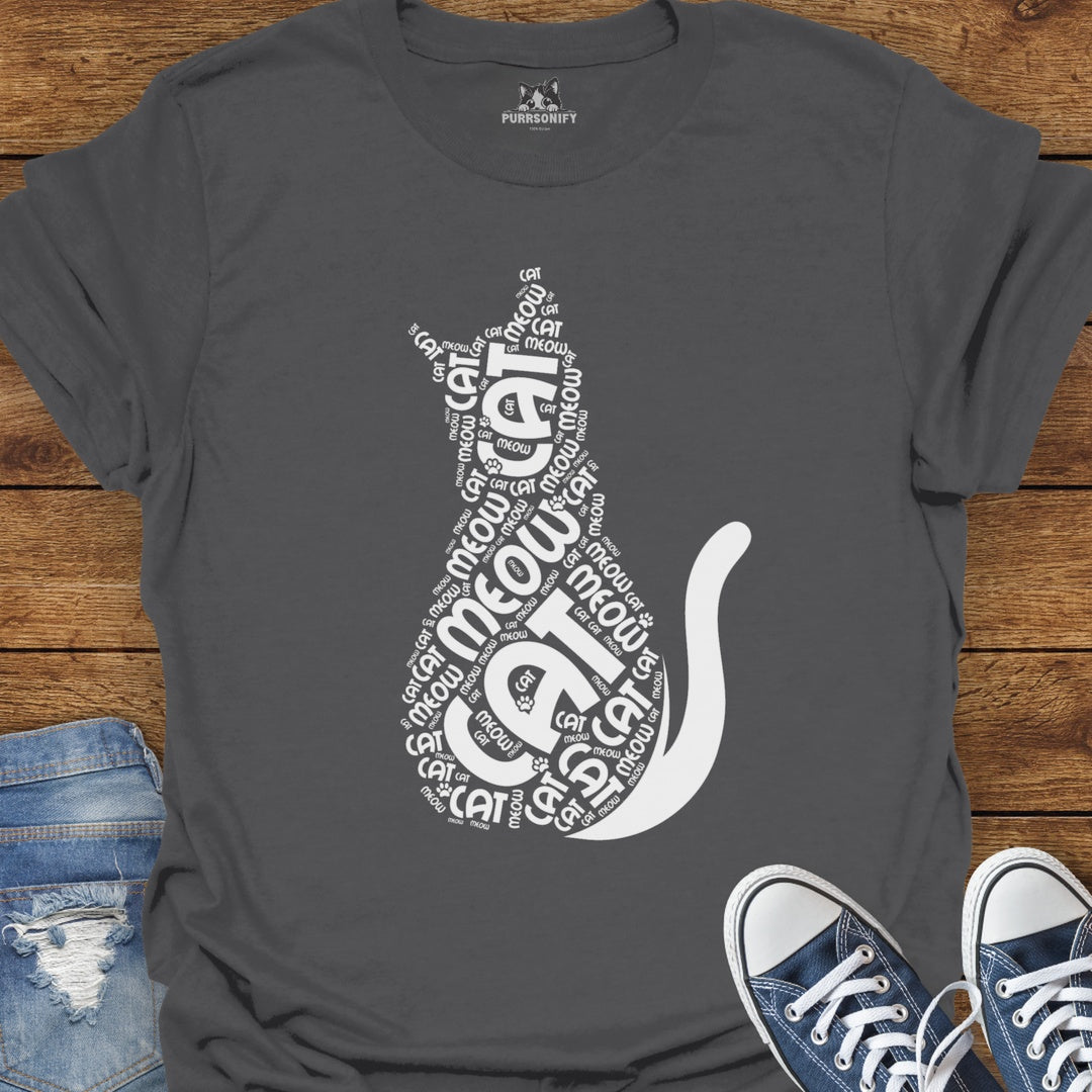 Cat Meow Word Art T-Shirt