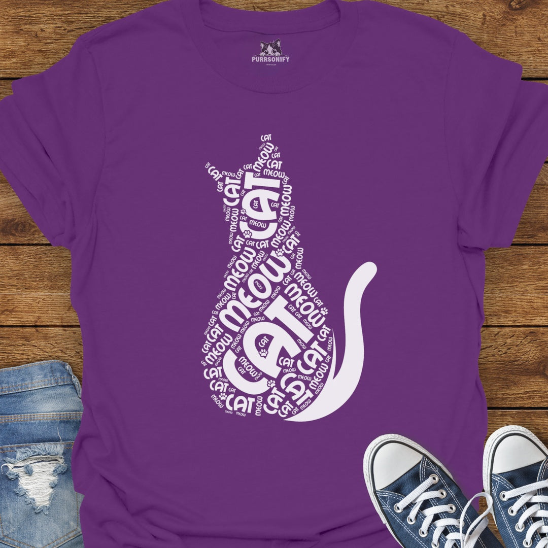 Cat Meow Word Art T-Shirt