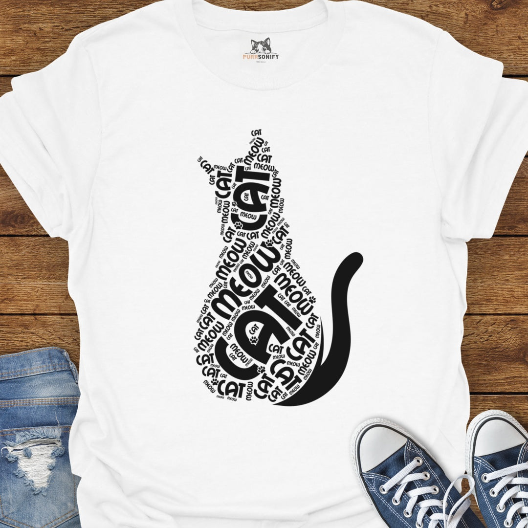 Cat Meow Word Art T-Shirt