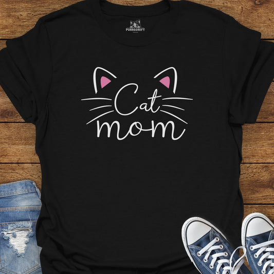 Cat Mom Ears and Whiskers T-Shirt