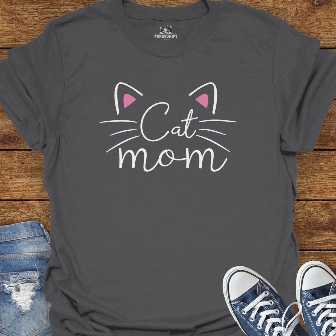 Cat Mom Ears and Whiskers T-Shirt