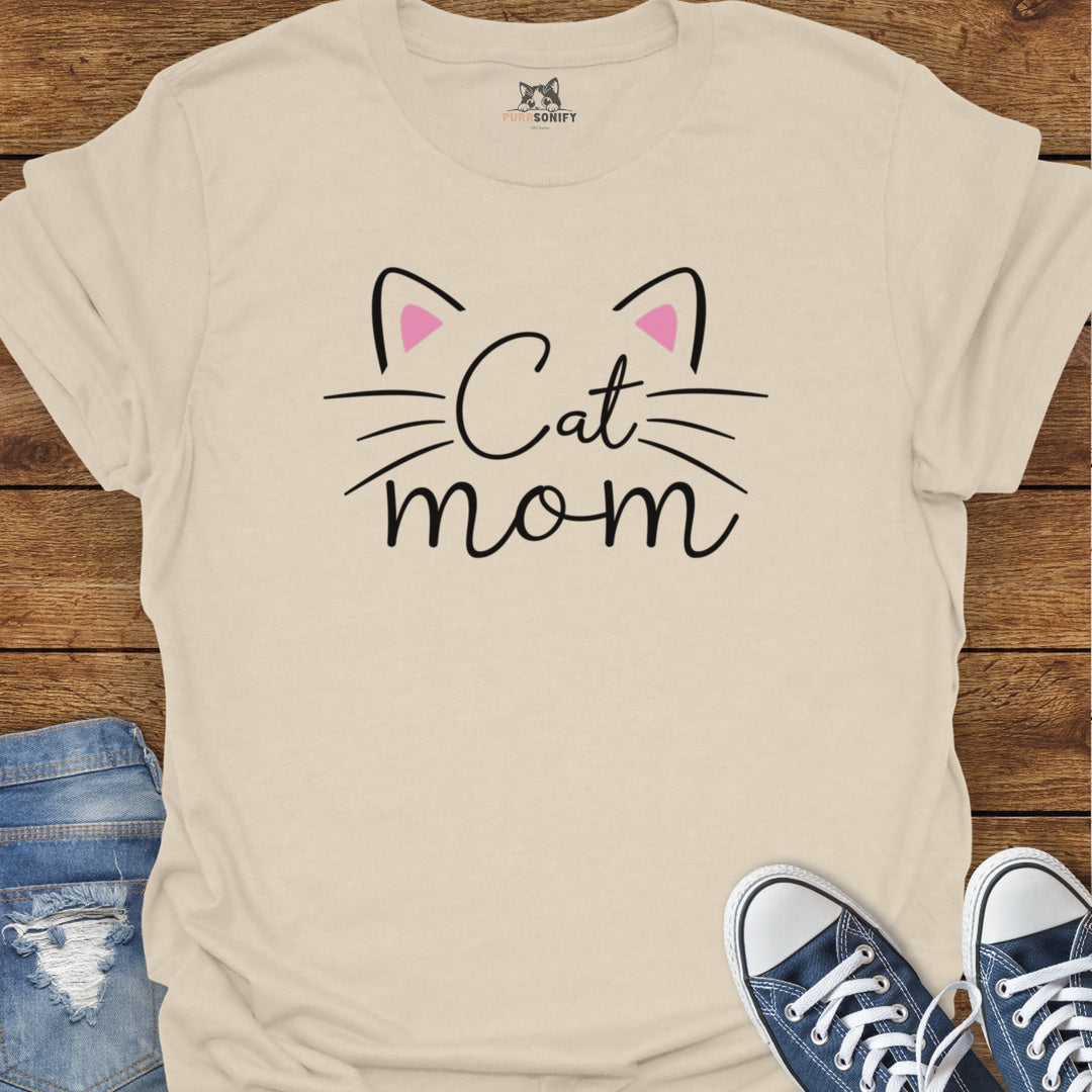 Cat Mom Ears and Whiskers T-Shirt