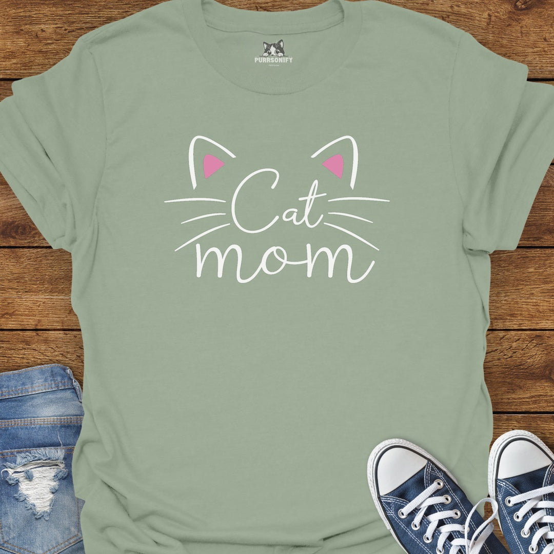 Cat Mom Ears and Whiskers T-Shirt