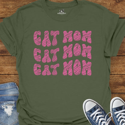 Cat Mom Repeat T-Shirt