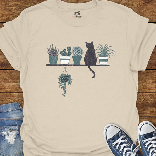 Plant Shelf Cat T-Shirt
