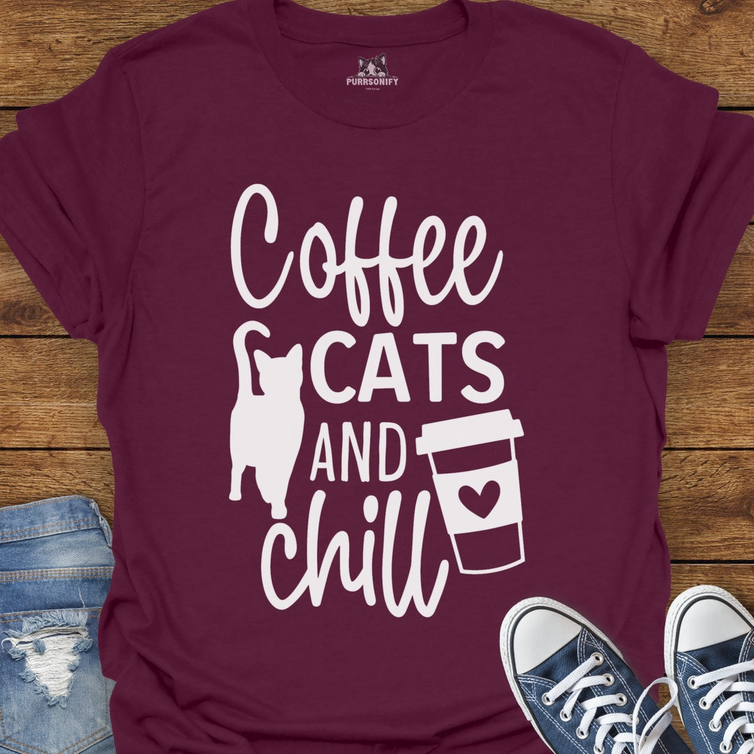 Coffee, Cats, and Chill T-Shirt