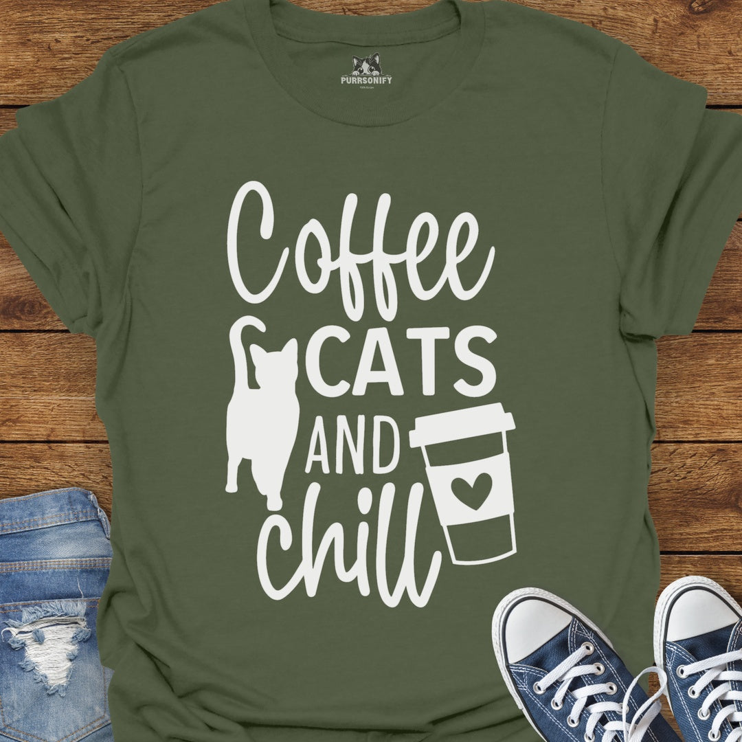 Coffee, Cats, and Chill T-Shirt