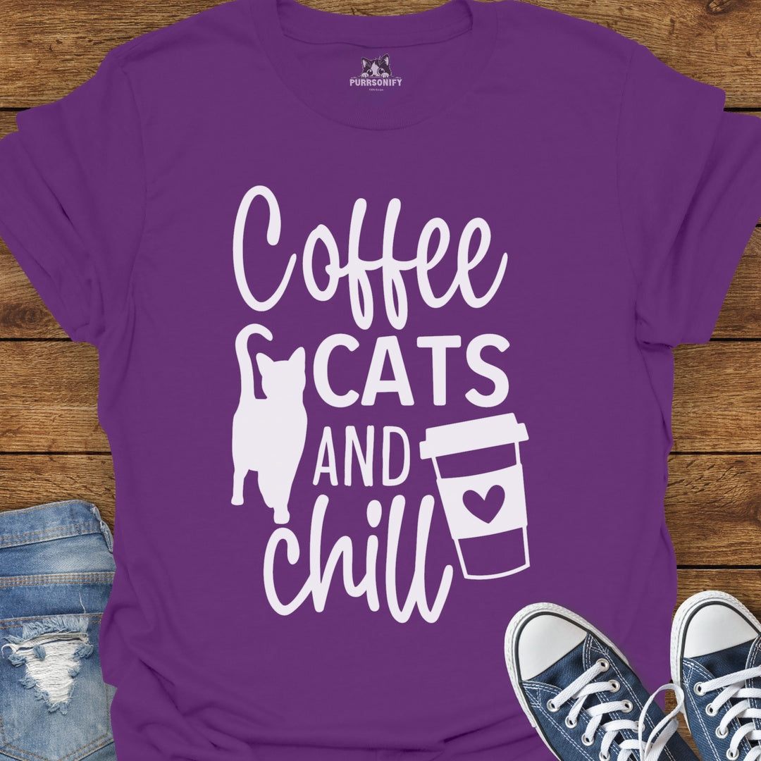 Coffee, Cats, and Chill T-Shirt