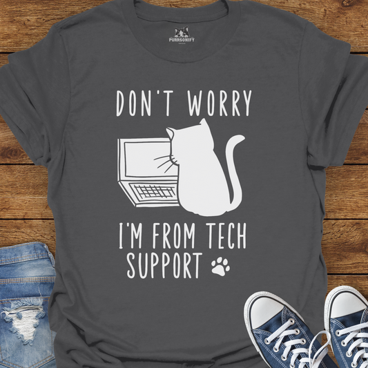 Don't Worry, I'm From Tech Support Cat T-Shirt