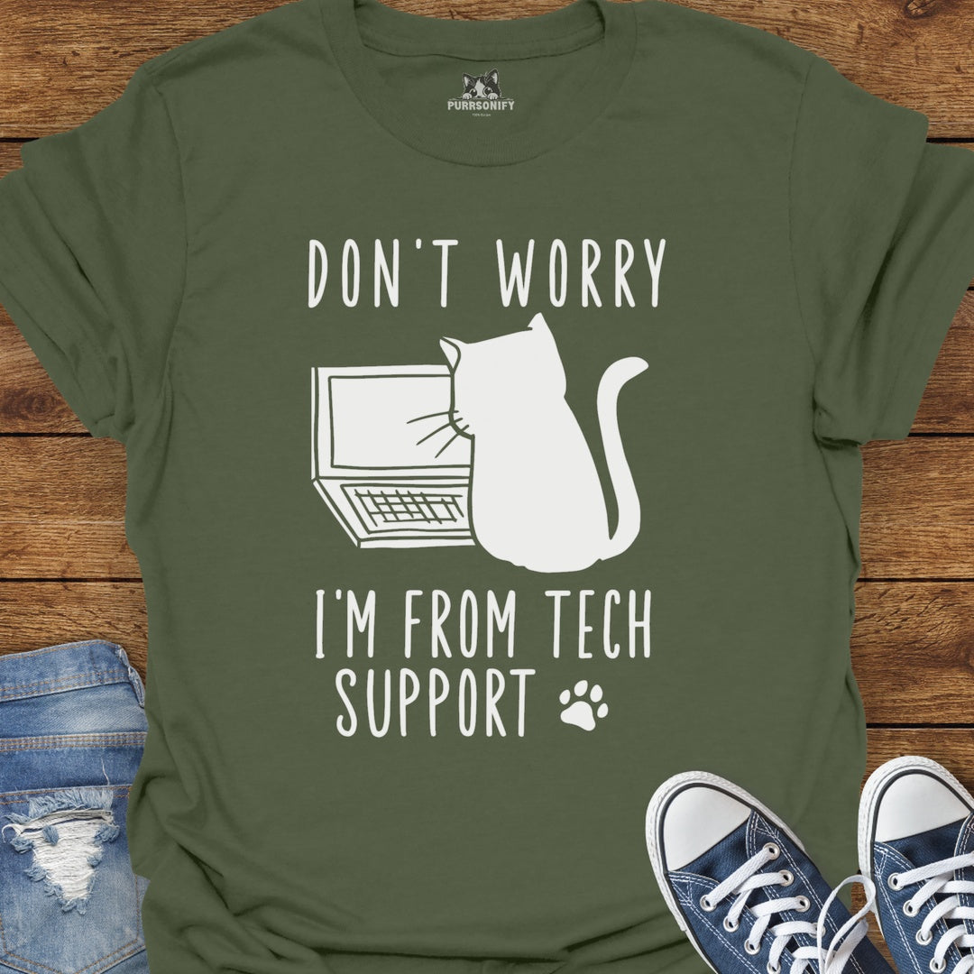 Don't Worry, I'm From Tech Support Cat T-Shirt