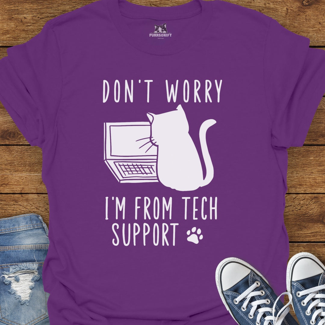 Don't Worry, I'm From Tech Support Cat T-Shirt