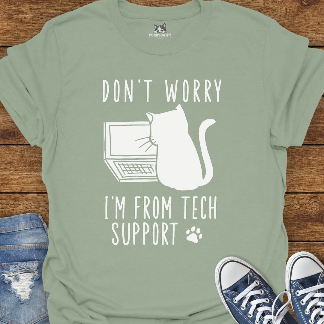 Don't Worry, I'm From Tech Support Cat T-Shirt