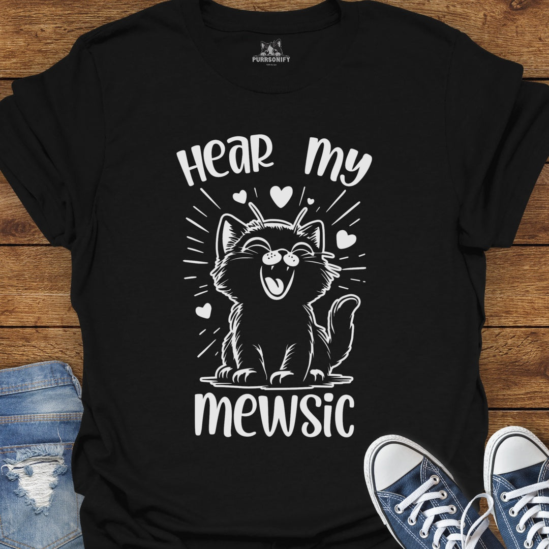 Hear my Mewsic Cat T-Shirt