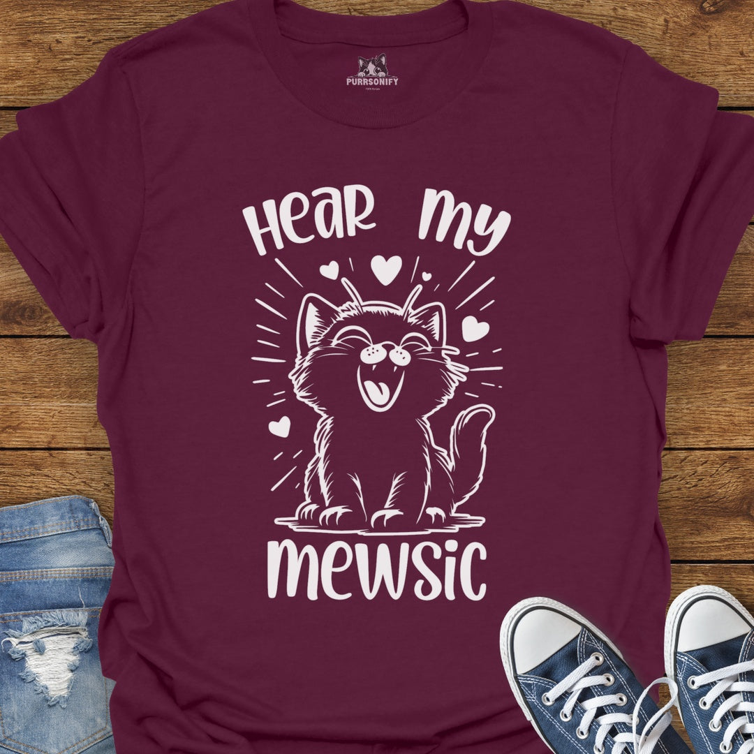 Hear my Mewsic Cat T-Shirt