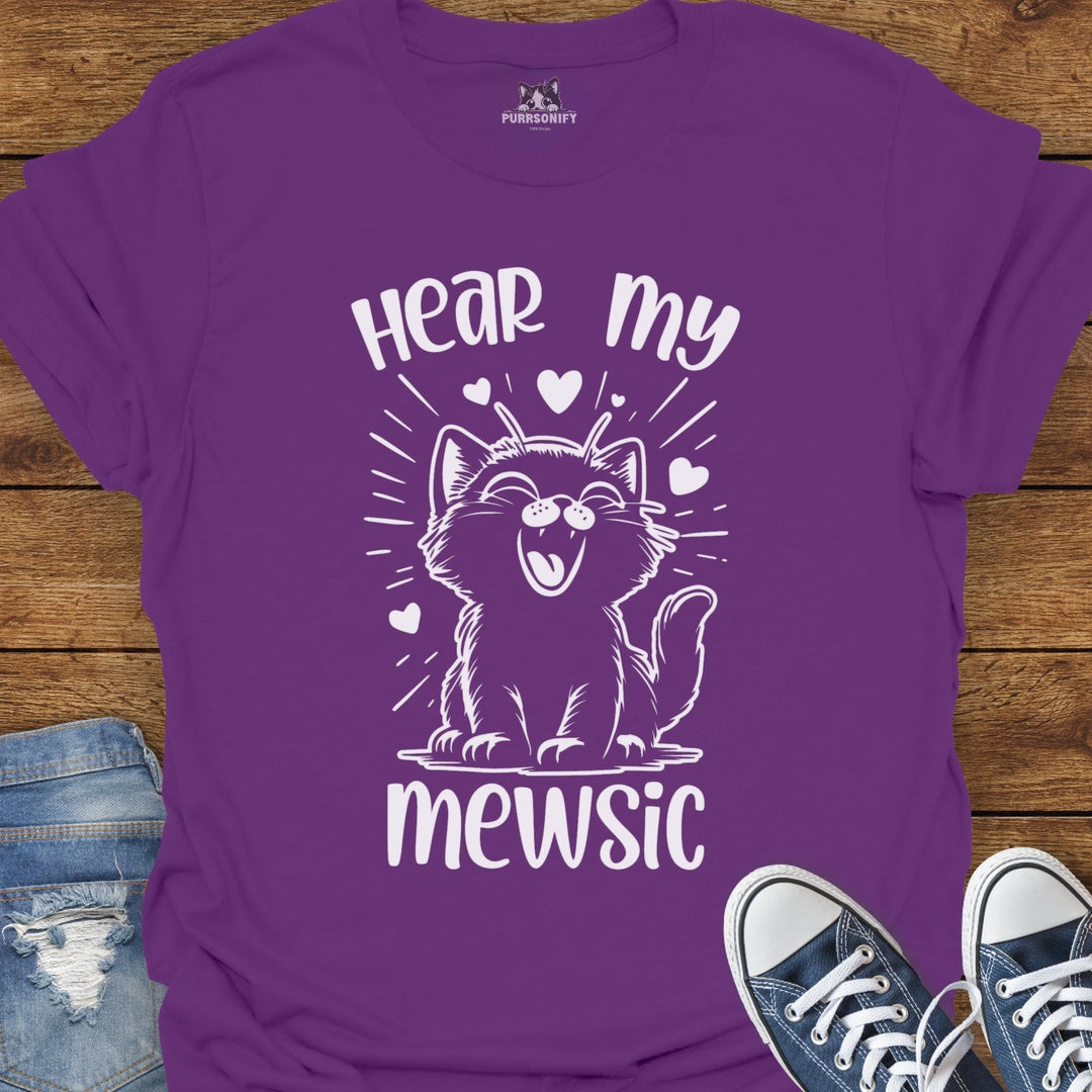 Hear my Mewsic Cat T-Shirt