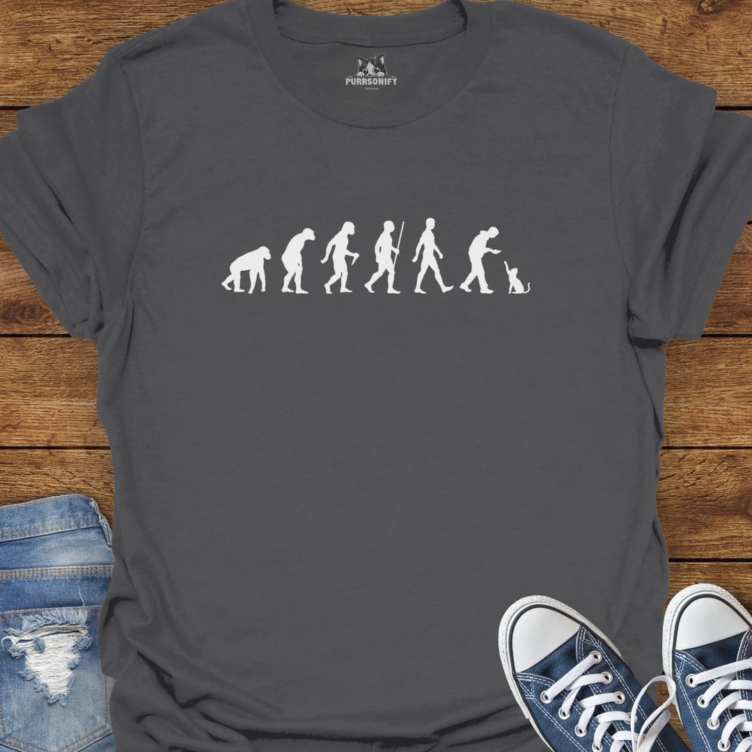 Human Evolution as Seen by Cats T-Shirt