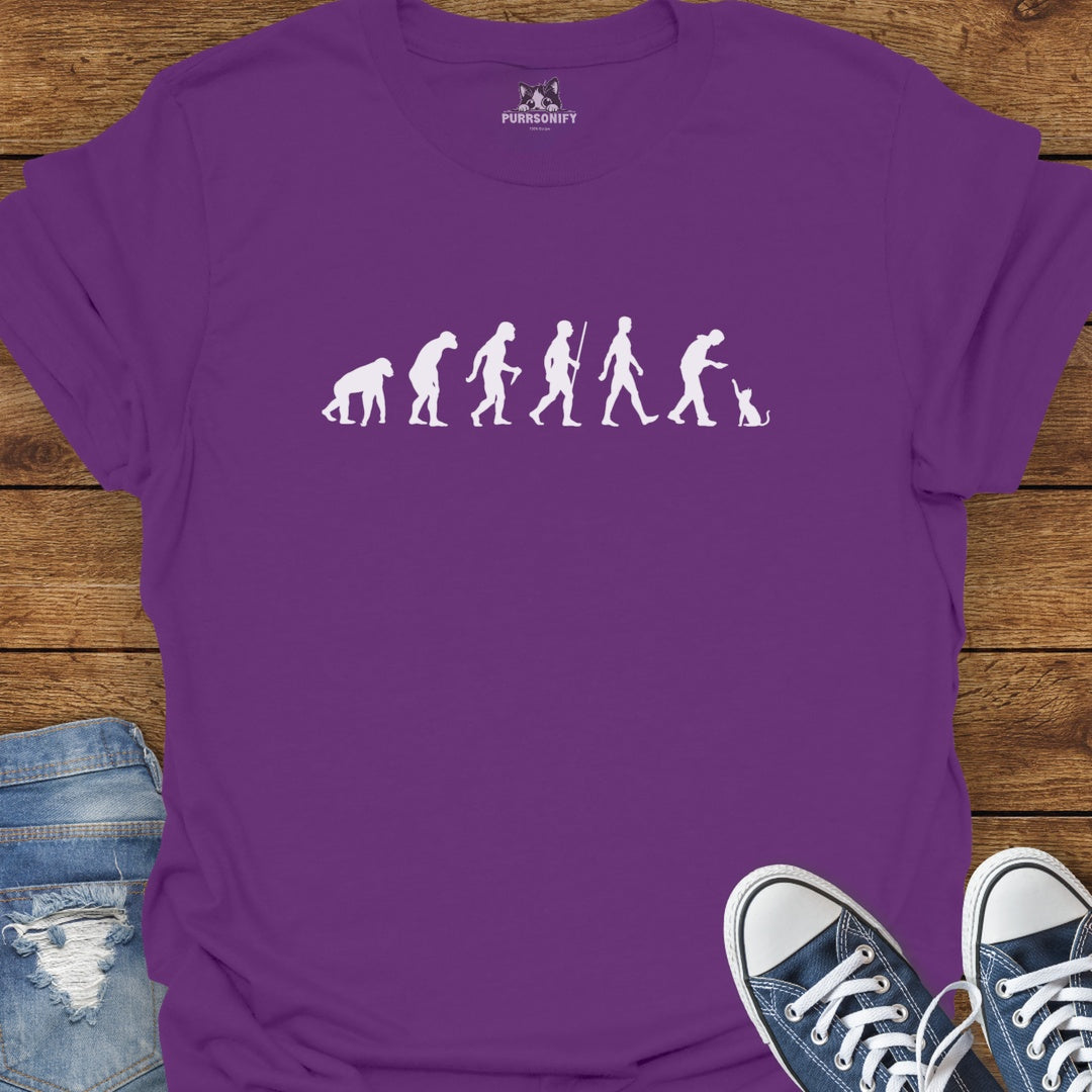 Human Evolution as Seen by Cats T-Shirt