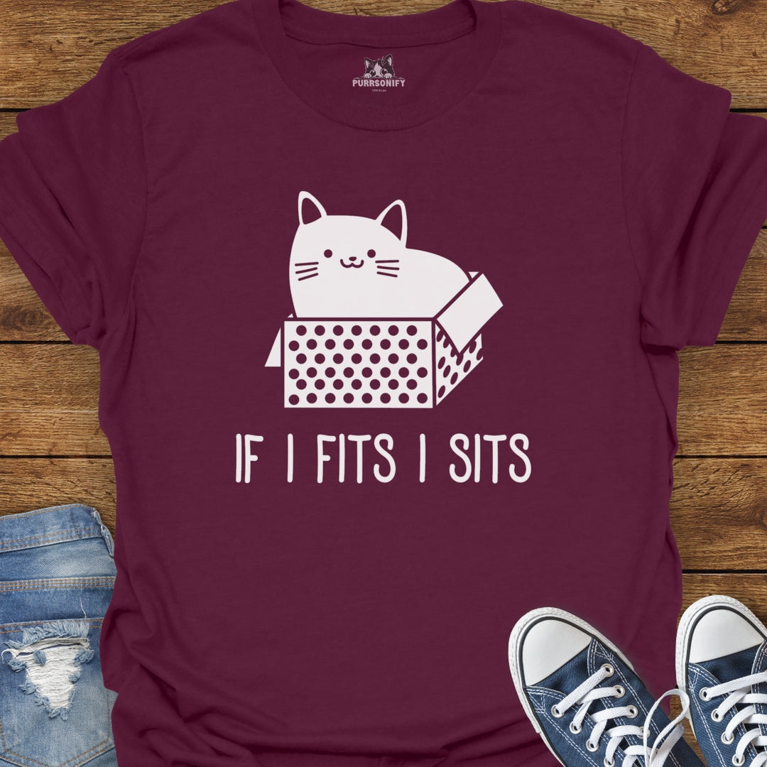 If I Fits I Sits Cat T-Shirt