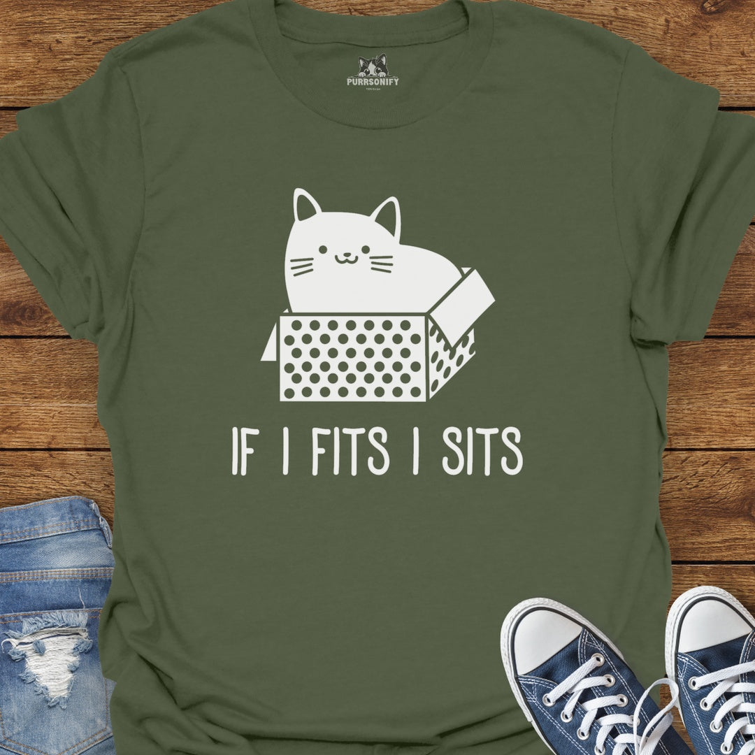 If I Fits I Sits Cat T-Shirt