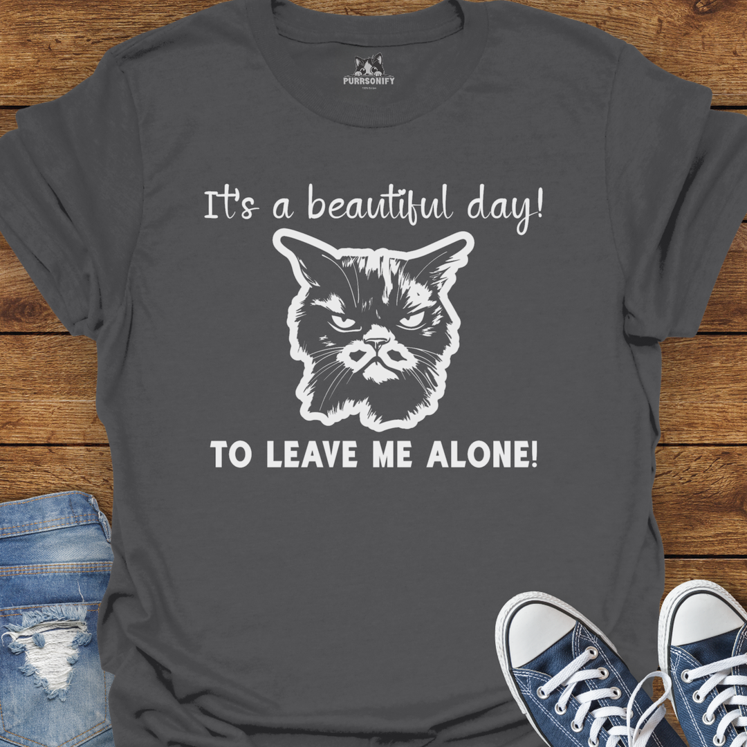 It's a Beautiful Day to Leave Me Alone - Grumpy Cat T-Shirt