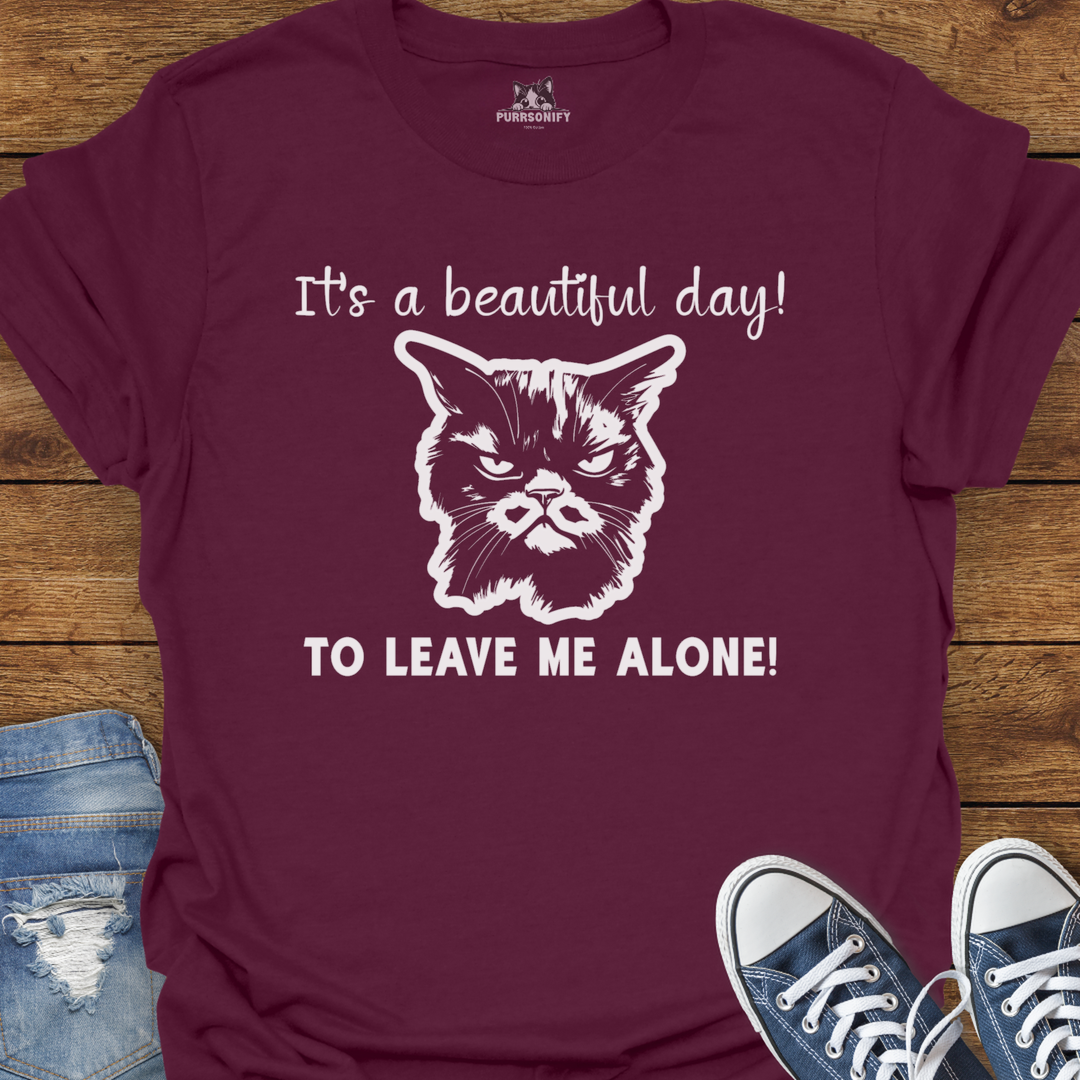 It's a Beautiful Day to Leave Me Alone - Grumpy Cat T-Shirt