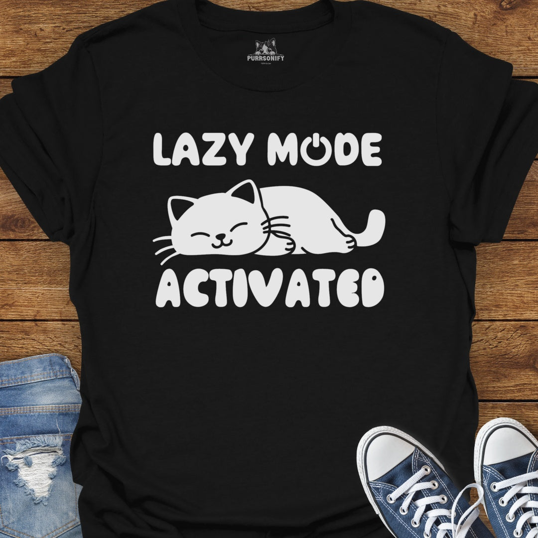 Lazy Mode Activated Cat T-Shirt
