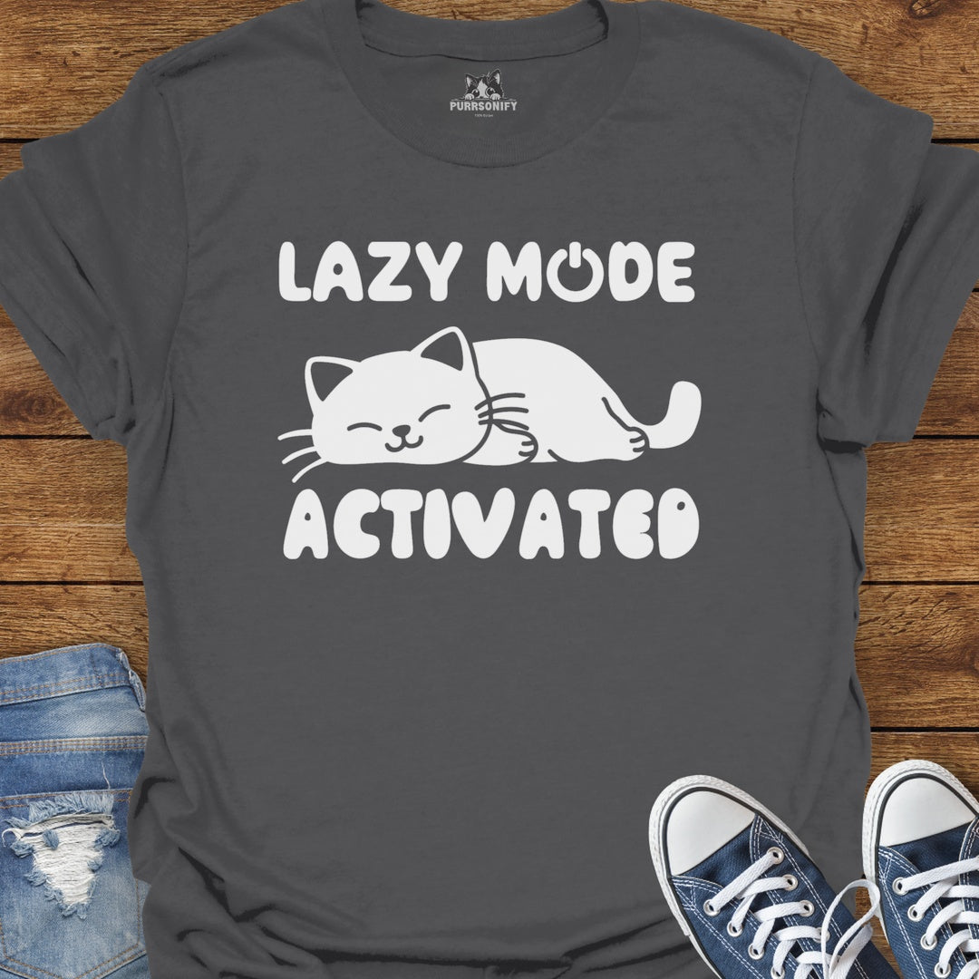 Lazy Mode Activated Cat T-Shirt