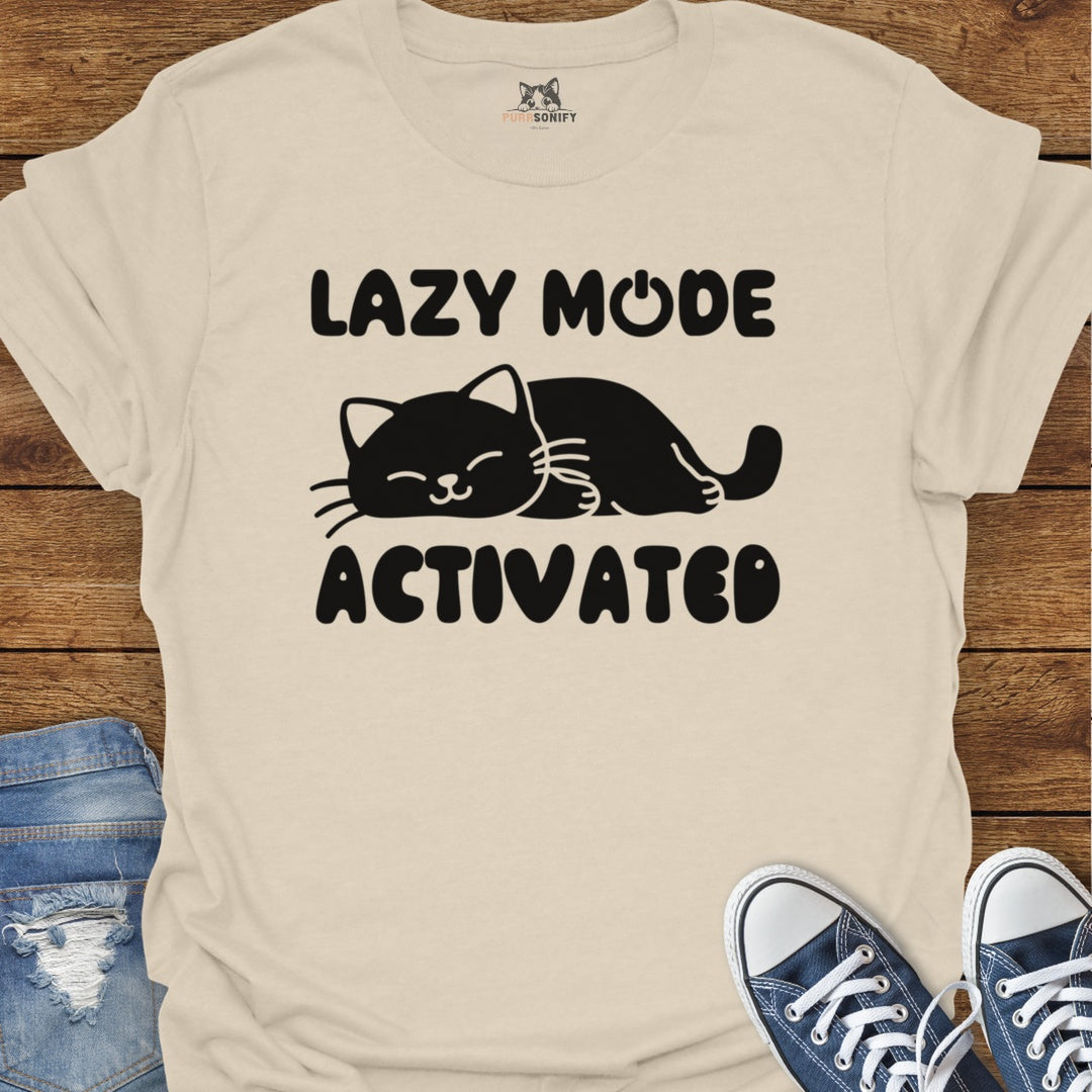 Lazy Mode Activated Cat T-Shirt