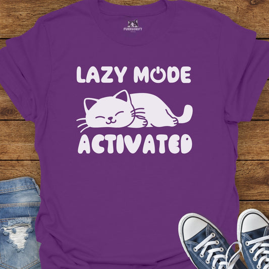 Lazy Mode Activated Cat T-Shirt