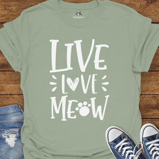 Live Love Meow Cat T-Shirt