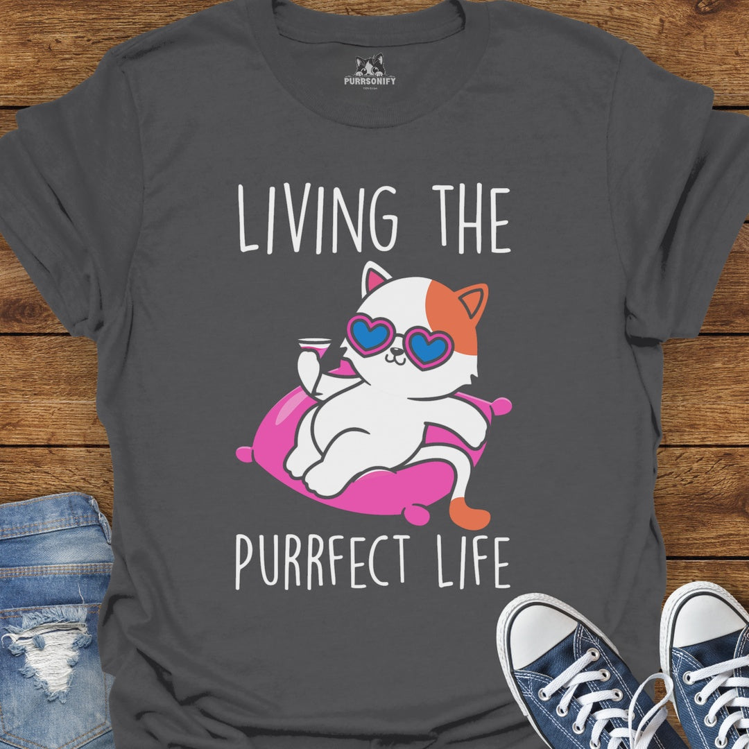 Living the Purrfect Life Cat T-Shirt