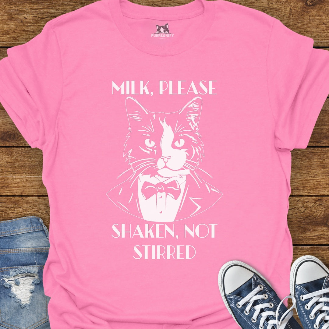 Milk Please, Shaken Not Stirred Cat T-Shirt