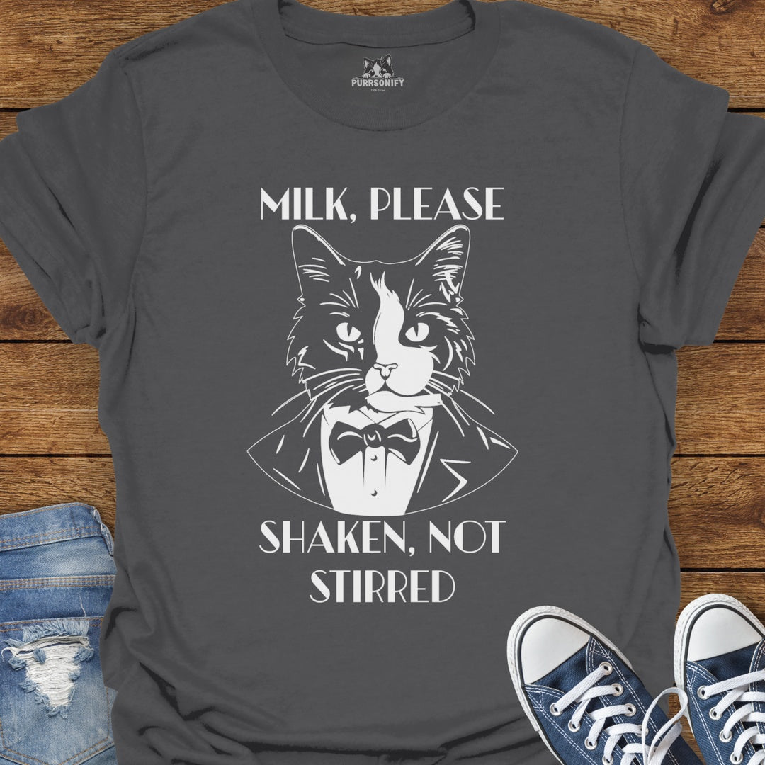 Milk Please, Shaken Not Stirred Cat T-Shirt