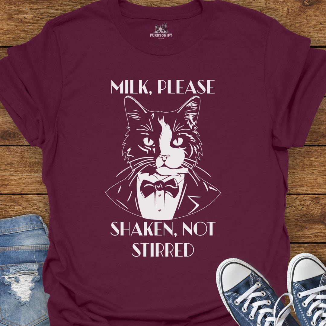 Milk Please, Shaken Not Stirred Cat T-Shirt