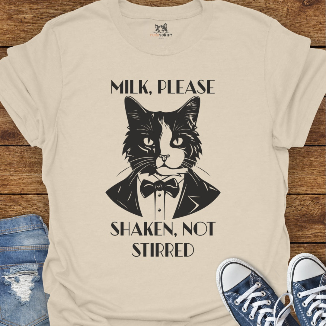 Milk Please, Shaken Not Stirred Cat T-Shirt