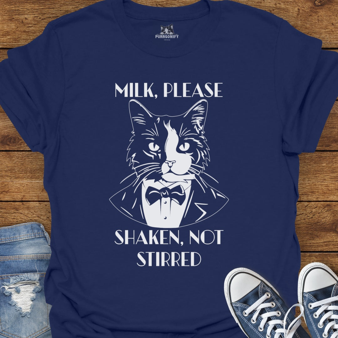 Milk Please, Shaken Not Stirred Cat T-Shirt