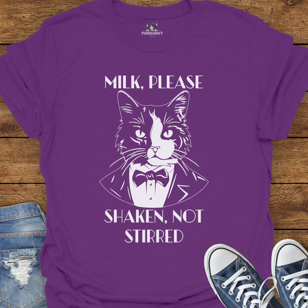 Milk Please, Shaken Not Stirred Cat T-Shirt