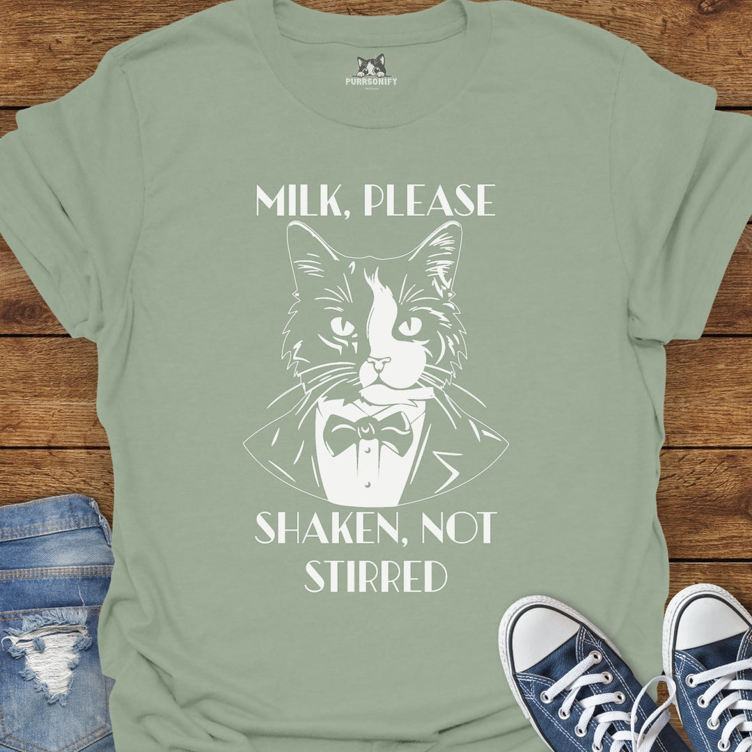 Milk Please, Shaken Not Stirred Cat T-Shirt