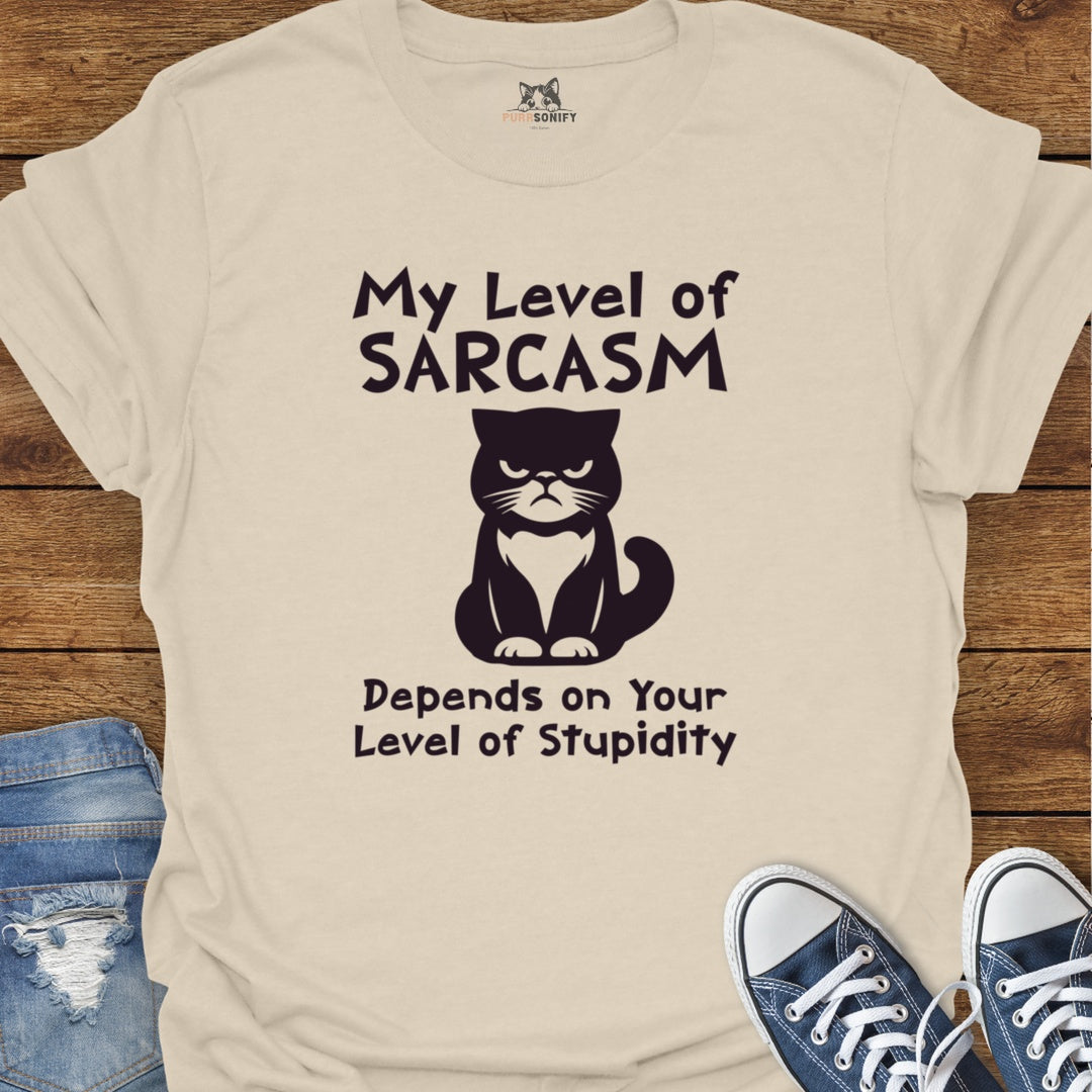 My Level of Sarcasm Depends - Sarcastic Cat T-Shirt