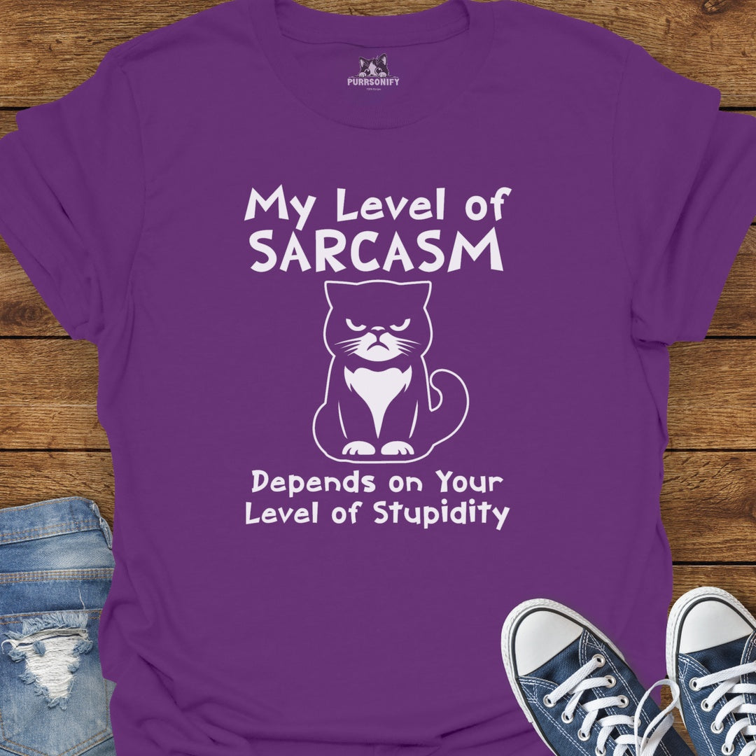 My Level of Sarcasm Depends - Sarcastic Cat T-Shirt