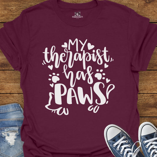 My Therapist Has Paws Cat T-Shirt