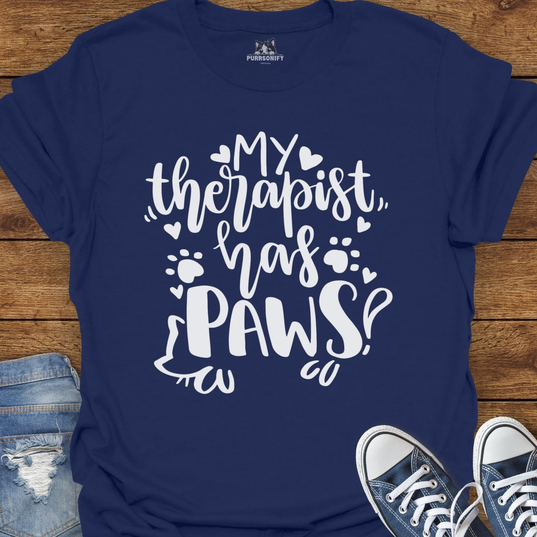 My Therapist Has Paws Cat T-Shirt