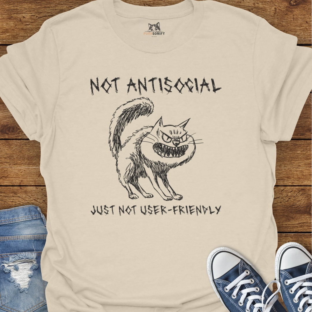 Not Anti-Social, I'm Just Not User Friendly Cat T-Shirt