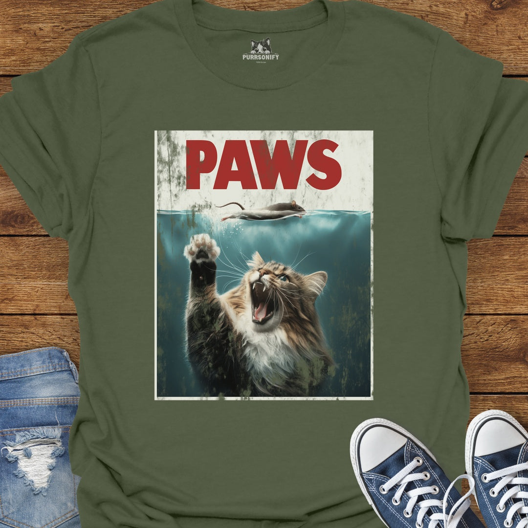 PAWS Movie Poster Cat T-Shirt