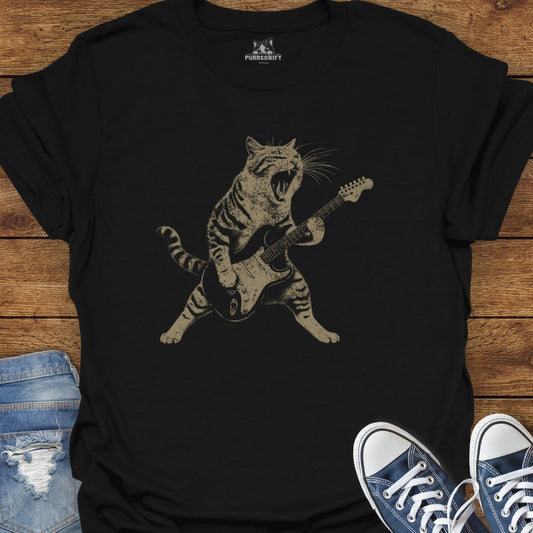 Rock Guitar Cat T-Shirt