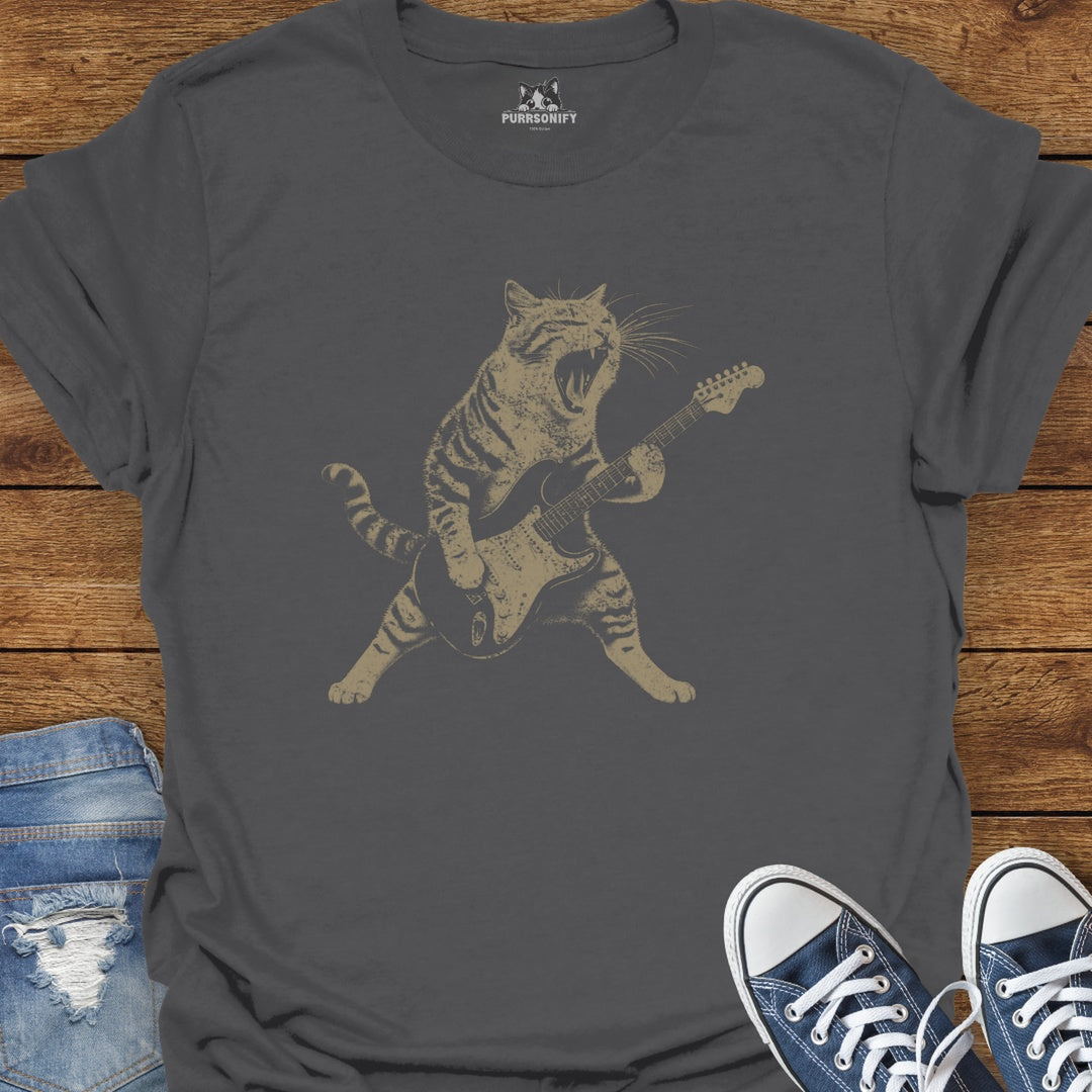 Rock Guitar Cat T-Shirt