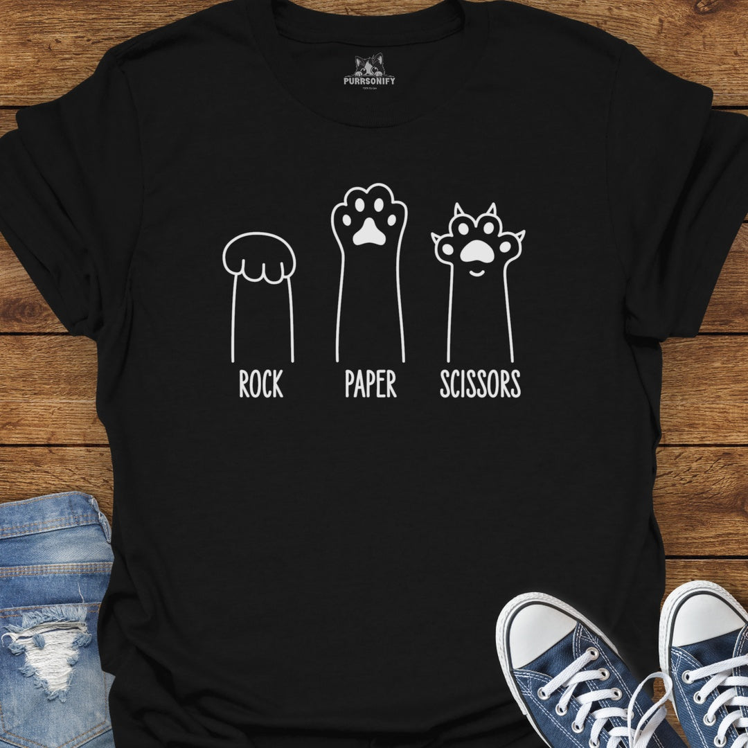 Rock Paper Scissors Cat Paws T-Shirt